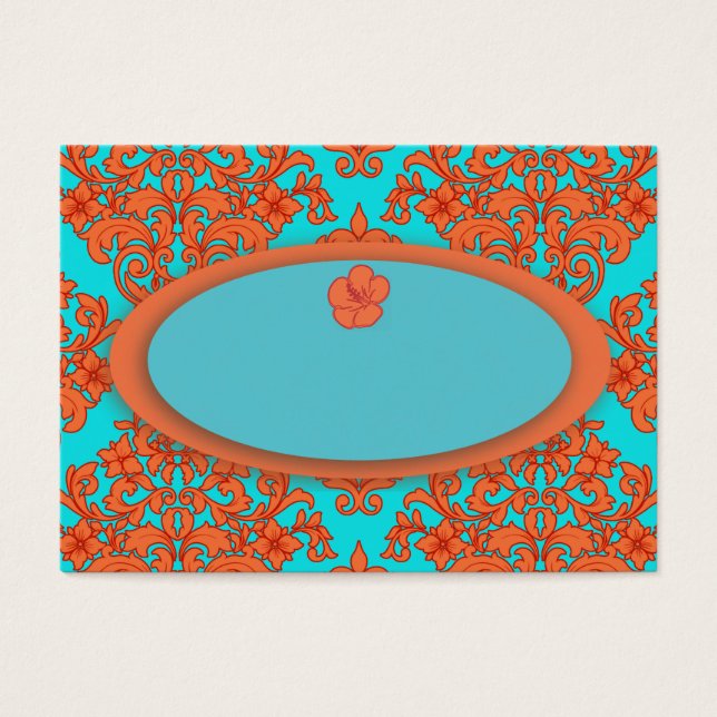 Orange and Turquoise Damask (Front)