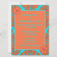 Orange and Turquoise Damask