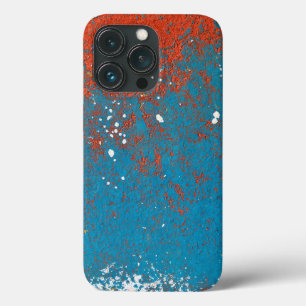 Orange and Turquoise Paint Texture iPhone 13 Pro Case