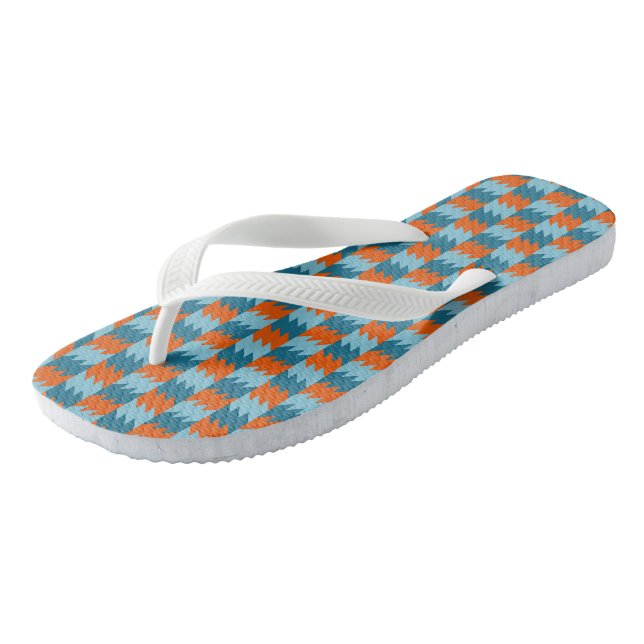 orange and turquoise  thongs (Angled)