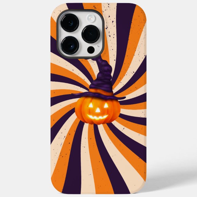 Orange and Violet Psychedelic Jack-O'-Lantern  Case-Mate iPhone Case (Back)