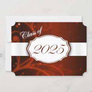 Orange and White 2025 Graduation Invitations