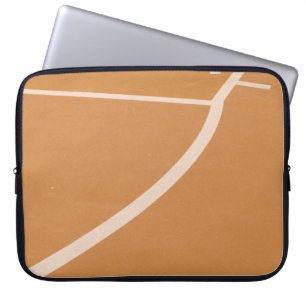 Orange and white basketball court lines laptop sleeve