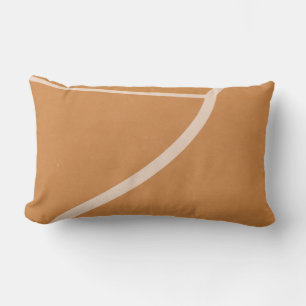 Orange and white basketball court lines lumbar cushion
