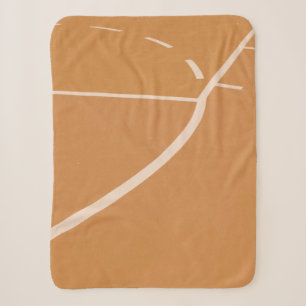 Orange and white basketball court lines sherpa blanket