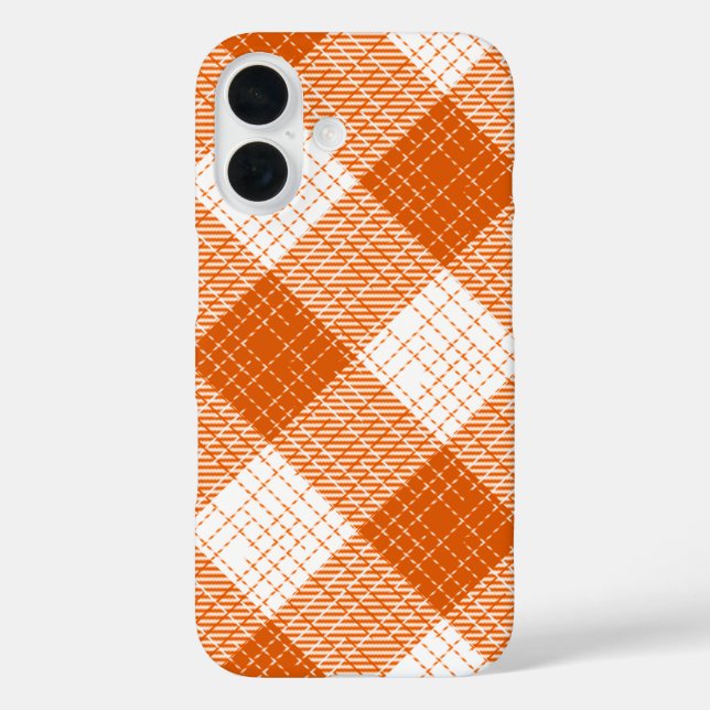 Orange and White Bold Checkered Plaid Design  Case-Mate iPhone Case (Back)