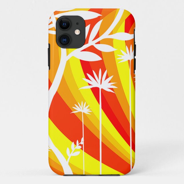 Orange and White Botanical Illustration Case-Mate iPhone Case (Back)