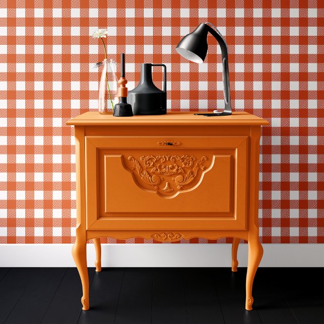 Orange and White Buffalo Plaid Halloween Wallpaper (Creator Uploaded)