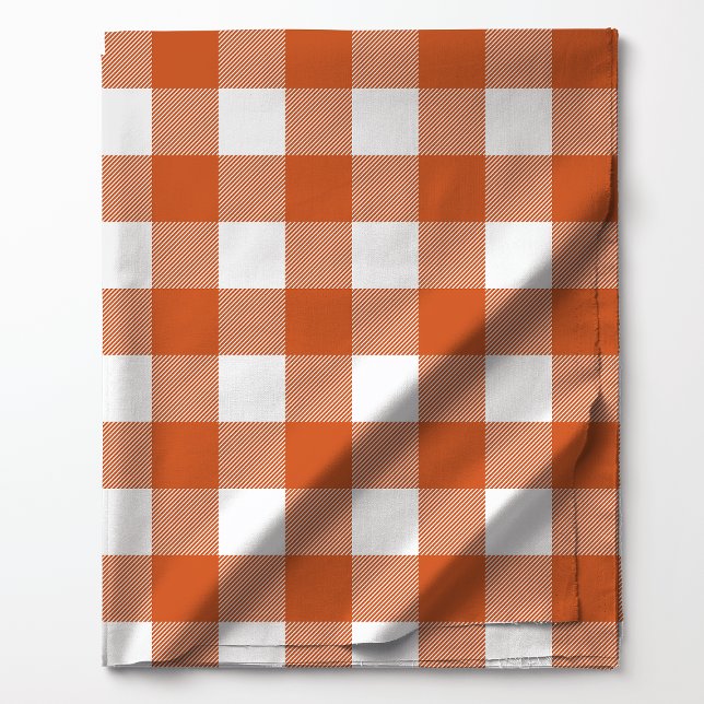 Orange and White Buffalo Plaid Pattern Fabric (Creator Uploaded)