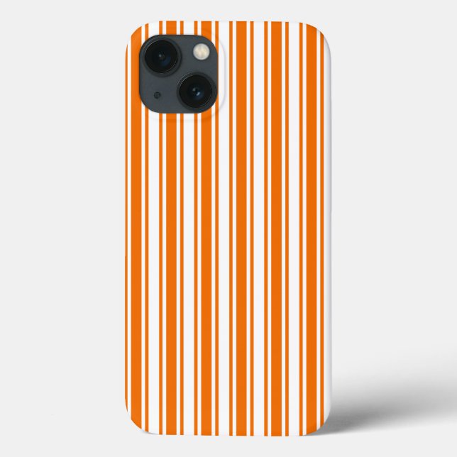 Orange and white candy stripes Case-Mate iPhone ca Case (Back)
