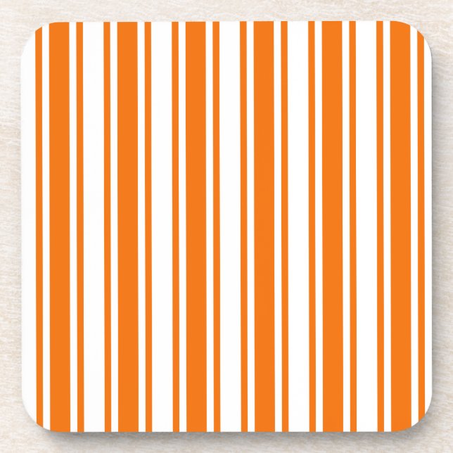 Orange and white candy stripes coaster (Front)