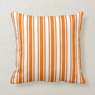 Orange and white candy stripes cushion