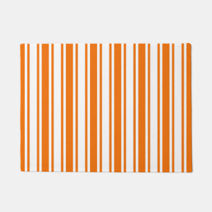 Orange and white candy stripes doormat