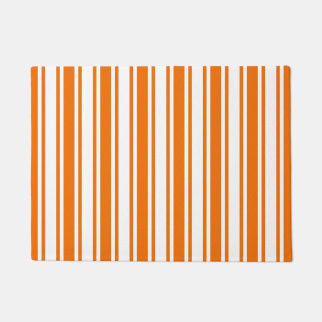 Orange and white candy stripes doormat (Front)