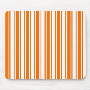 Orange and white candy stripes mouse pad
