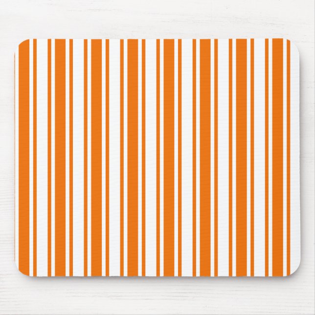 Orange and white candy stripes mouse pad (Front)