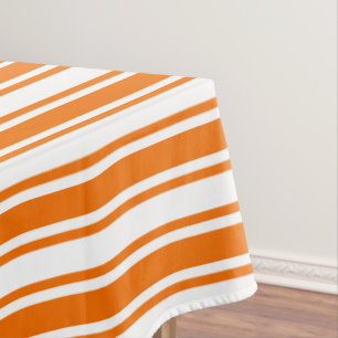 Orange and white candy stripes tablecloth