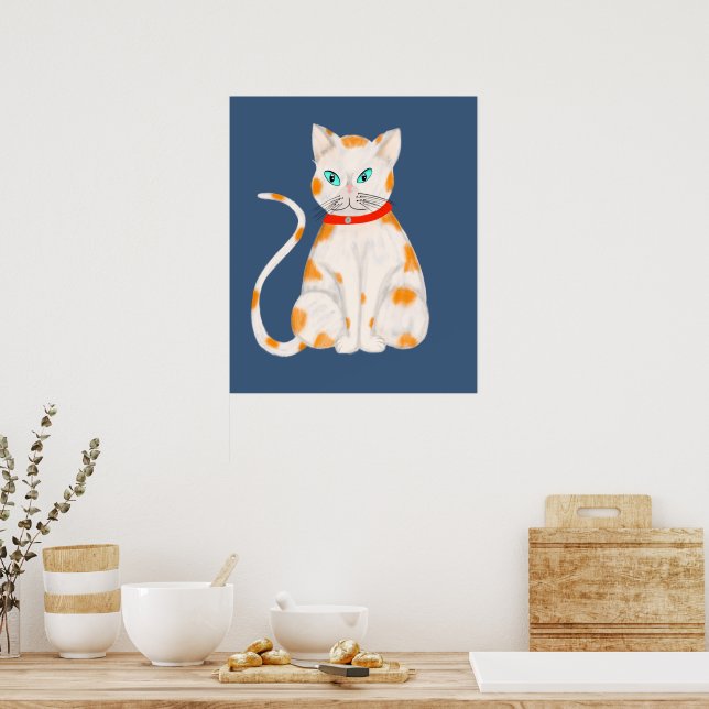 Orange and White Cat Poster (Kitchen)