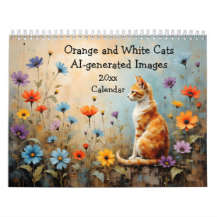 Orange and White Cats AI-generated Images Calendar
