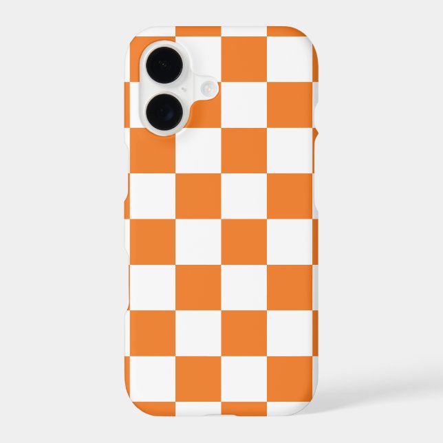 Orange And White Chequerboard Chequered Pattern (Back)