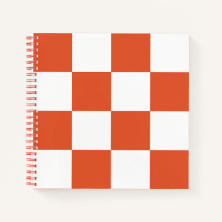 Orange and White Chequerboard Pattern Notebook