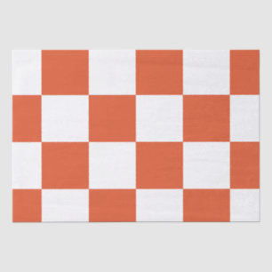 Orange and White Chequerboard Pattern Tissue Paper