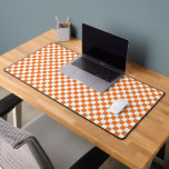 Orange and White Chequered Desk Mat<br><div class="desc">Orange and White Chequered Desk Mat</div>