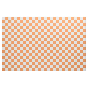 Orange And White Chequered Fabric