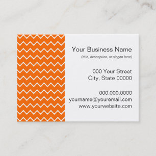 Orange and White Chevron Pattern Business Card