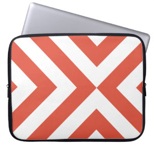 Orange and White Chevrons Laptop Sleeve