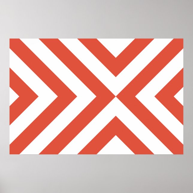 Orange and White Chevrons Poster (Front)