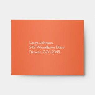 Orange and White Damask Return Address A2 Envelope