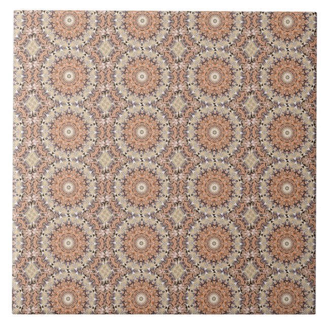 Orange and white delight ceramic tile (Front)