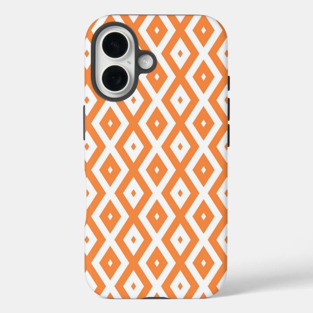 Orange and white diamond pattern Case-Mate iPhone case (Back)