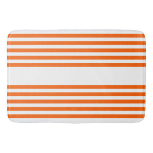 Orange and white five stripes pattern bath mat