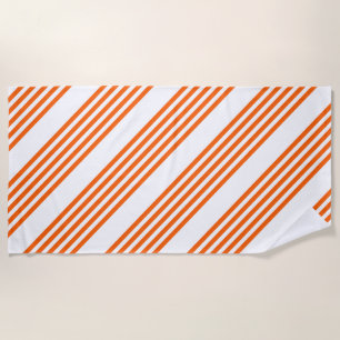 Orange and white five stripes pattern beach towel