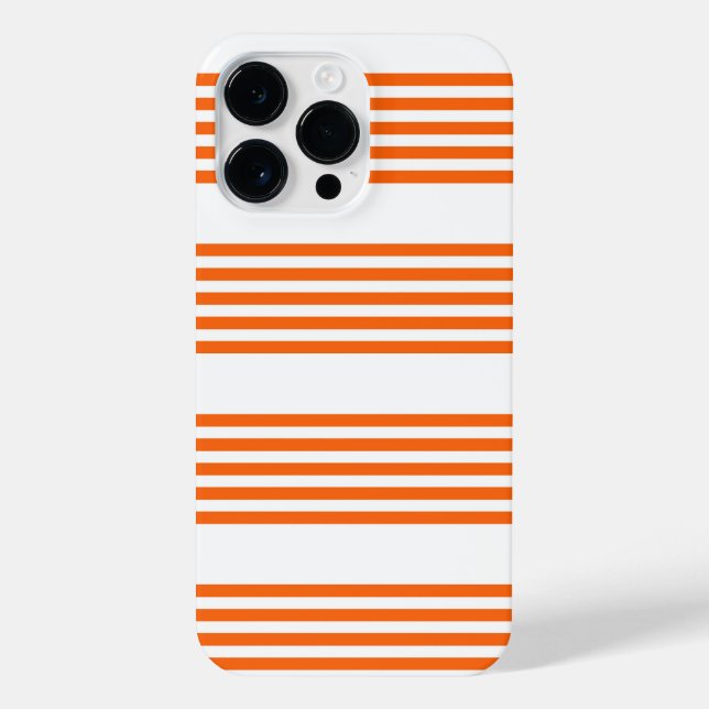 Orange and white five stripes pattern iPhone case (Back)