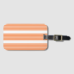 Orange and white five stripes pattern luggage tag