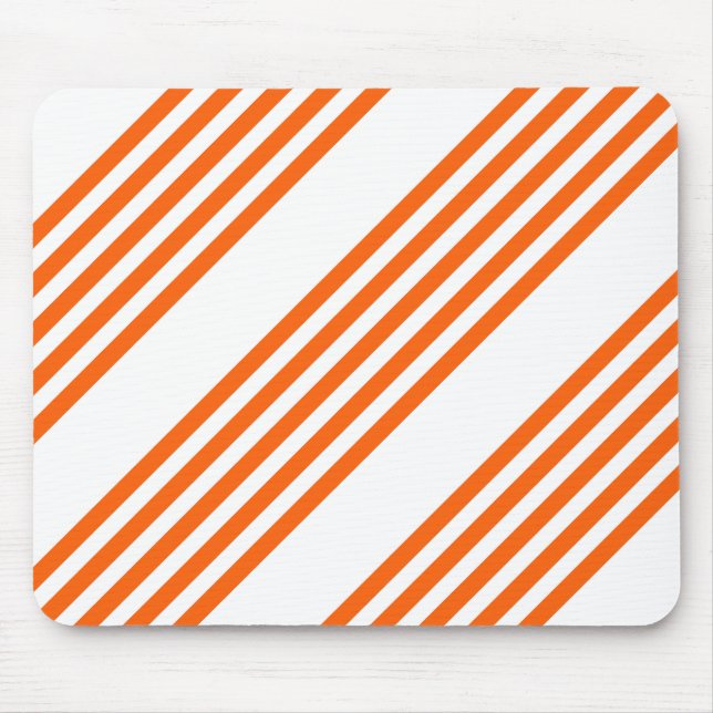 Orange and white five stripes pattern mouse pad (Front)