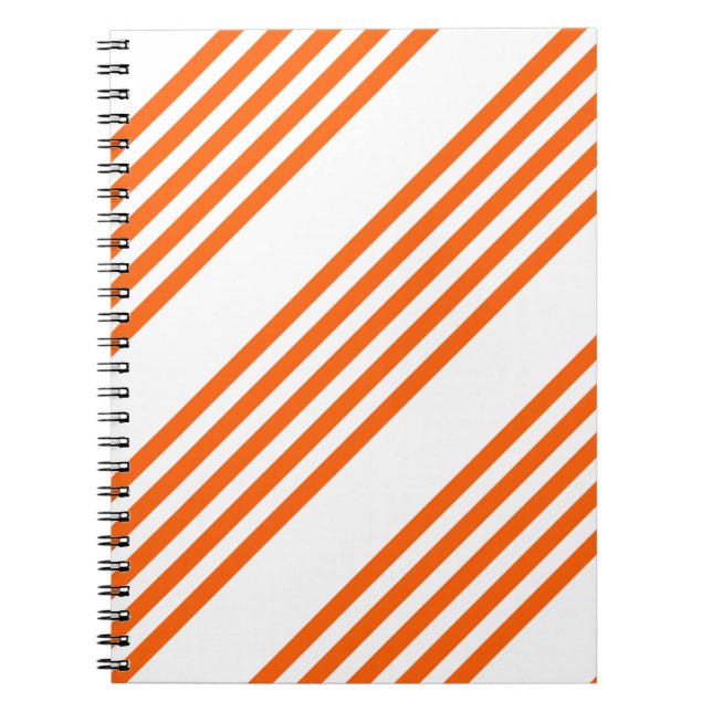 Orange and white five stripes pattern notebook (Front)