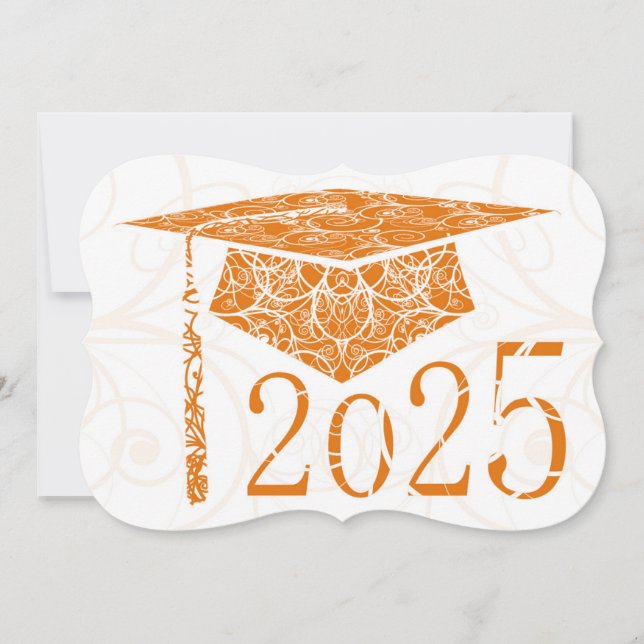 Orange and White Floral Cap 2025 Card (Front)