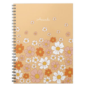Orange and White Floral Notebook