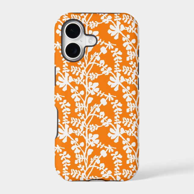 Orange And White Floral Repeating Pattern (Back)