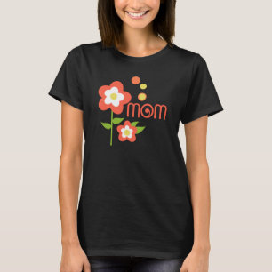 Orange and White Flowers with Polka Dots Mum T-Shirt