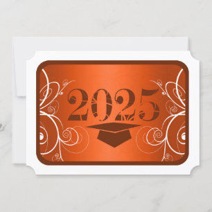 Orange and White Frame Graduation Invitation