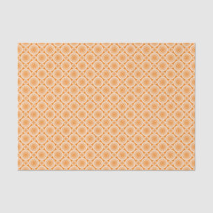 Orange and White Geometric Circles Pattern Tissue Paper