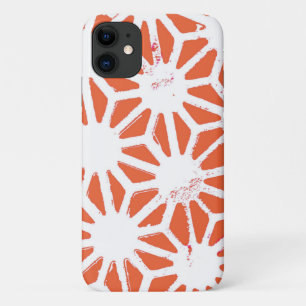 Orange and white geometric pattern iPhone 11 case