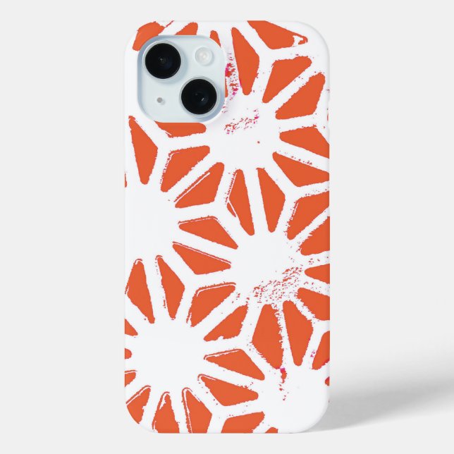 Orange and white geometric pattern Case-Mate iPhone case (Back)