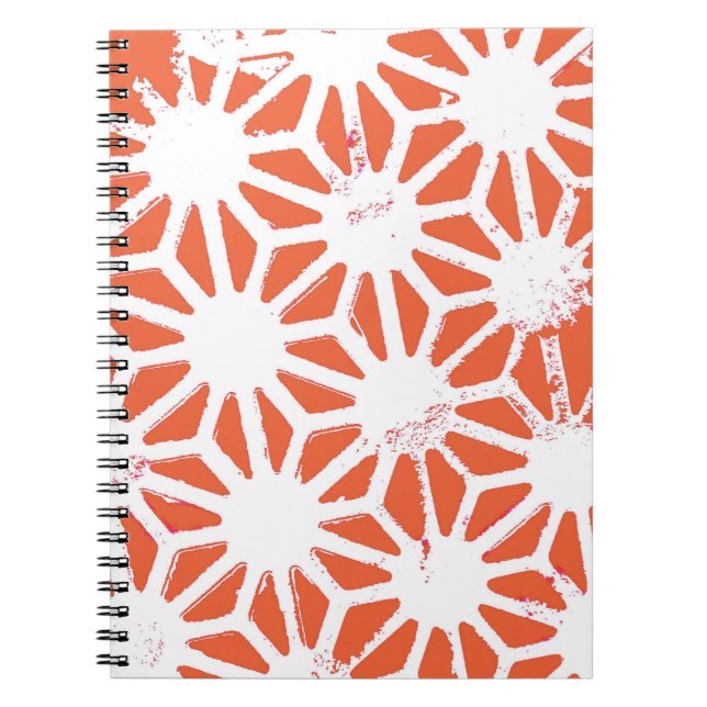 Orange and white geometric pattern notebook (Front)