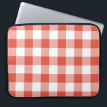Orange and White Gingham Pattern Laptop Sleeve<br><div class="desc">Reddish orange, light orange, and white squares form a bold, buffalo plaid or gingham pattern in this design. The white is transparent, so you can change it if you like. Just click the "Customise it" button, then select a “Printed Background Colour” in the sidebar. When you're done, click "Add to...</div>